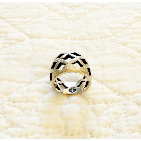 Premier Designs Ring Size 5 Antiqued Matte Silver Boho Artsy Chunky Bohemian - Picture 7 of 10